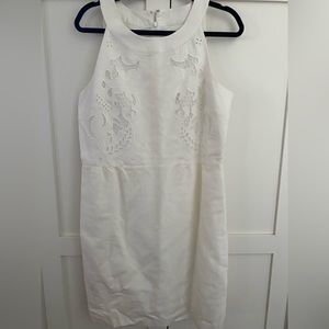 chinese dress ladies Lydia Linen Dress Off White, XL-XXL